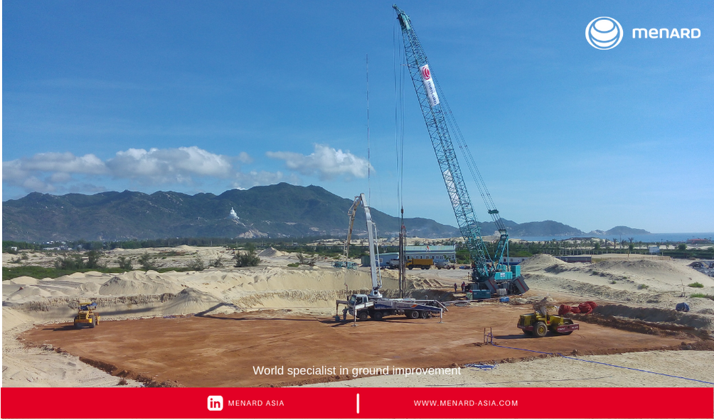 Menard Asia’s solution in Binh Dinh Province was using the Controlled Modulus Column technique to treat the area for Phuong Mai 3 Wind Farm
